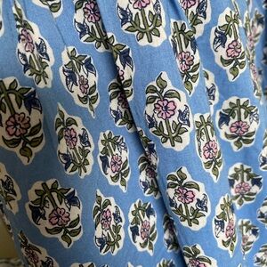 J. Crew Factory Block Print Smocked Midi Dress